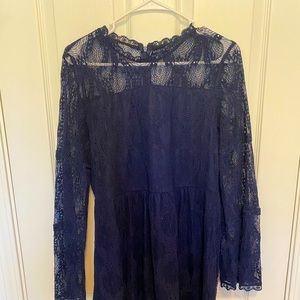 Target Xhilaration Navy Blue Lace Bell Sleeve Dress